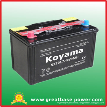 High Quality Dry Charge Car Battery Nx120-7 (80Ah 12V)